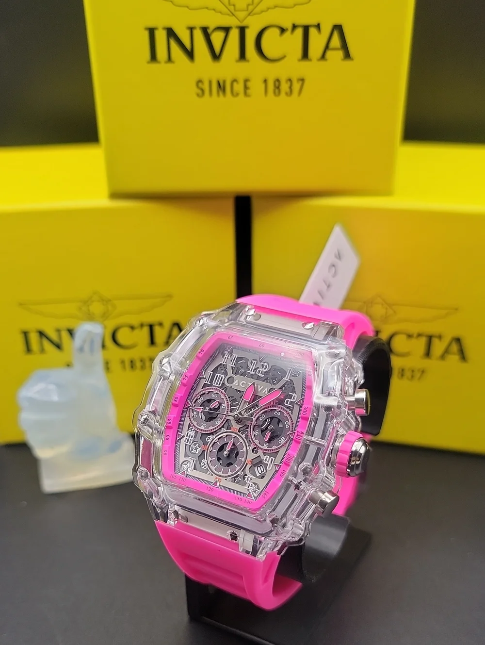NEW Activa X Invicta Men's Watch w/ Skeleton Dial - 44.3mm, Hot Pink ACW2305-008